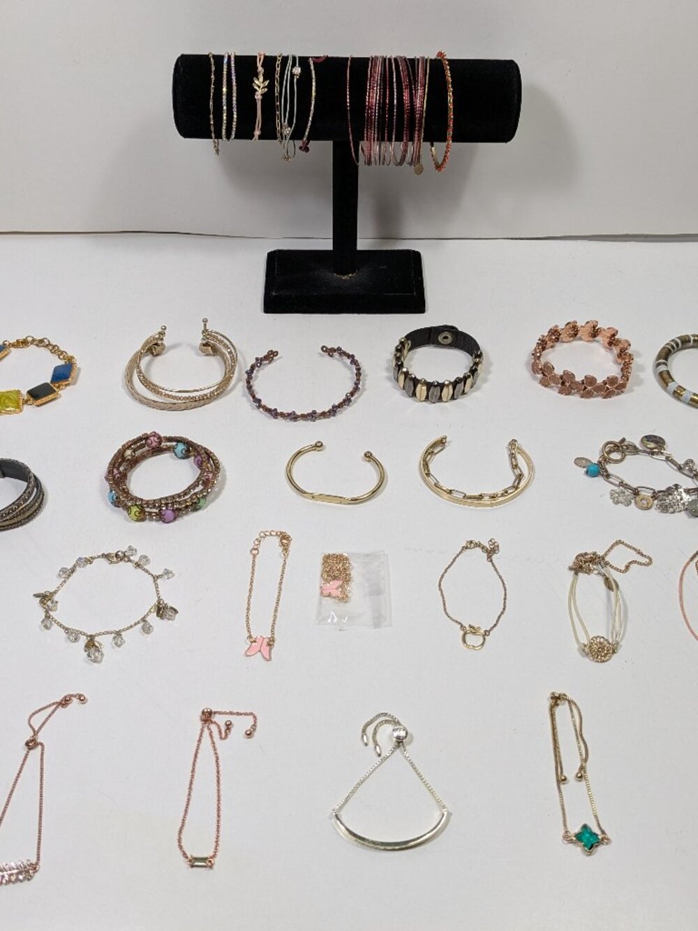 Gold Tone Bracelet Lot 50 Fashion Jewelry Ready to Wear Variety Styles Colors